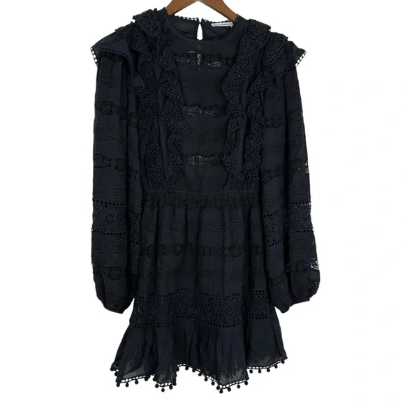 Ulla Johnson Jolie Black Lace Long Sleeve Dress SZ 4 - Picture 9 of 14